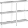 Console Table, 3 Tier Shelf  Slate Grey Glass Tops, Pearl White Frame Shelf, 3 Shelves, Tempered Glass, Hallway Table, Image 3