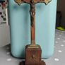 Antique French Altar Crucifix with Memento Mori Skull and Crossbones Image 2