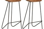Bar Stools 2 pcs Solid Acacia Wood