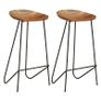 Bar Stools 2 pcs Solid Acacia Wood Image 2