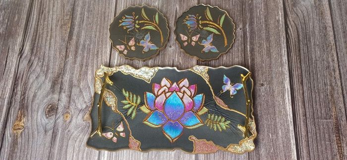 Handmade Epoxy Resin Tray Set