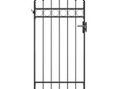 Fence Gate with Arched Top Steel 89x200 cm Black