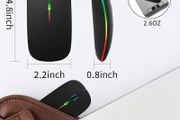 Wireless Bluetooth Rechargeable Mouse With Mouse Pad, Rechargeable, LED, Silent, Ultra-thin Design (Bluetooth 5.2 and 2.4GHz USB Receiver) | Portable Computer Mouse for Laptops, iPads, MacBooks and Apple Devices