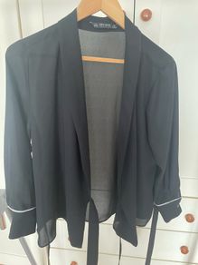 Zara basic transparent black women's blazer size 12 Uk