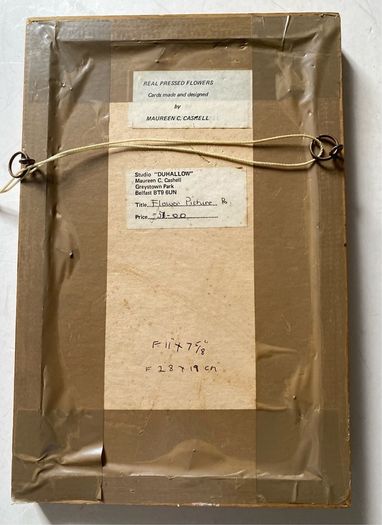 flowers: Vintage Framed Botanical Arrangement / Real Pressed Flower Composition  Artist: Studio "DUHALLOW", Maureen C. Cashell