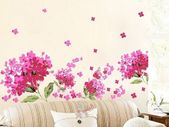 Big Pink Hydrangea Flowers Wall Stickers DIY ART Easy to Aplly Mural Decals
