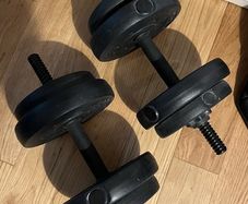 Adjustable Dumbbell Set - 2 x 7.5kg plates and bars