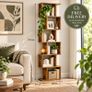Tall Geometric Bookcase 191cm Rustic Brown Storage Shelf Ireland Image 2