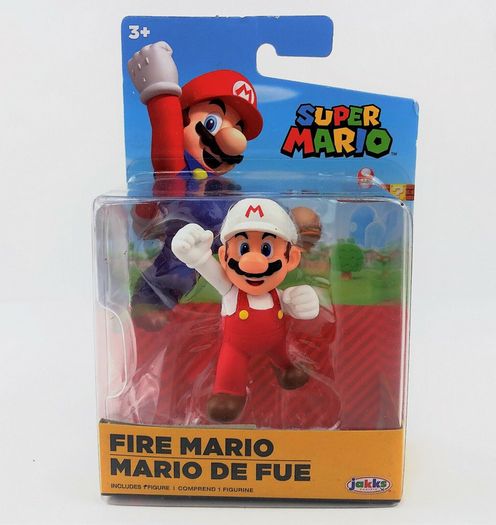 BRAND NEW Super Mario Fire Mario Fist Bump 2.5 inch Action Figure