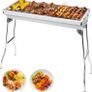 680x320x730mm, Large Foldable Stainless Steel Barbecue Grill for Camping, Picnic, Garden, and Outdoor Cooking Image 2