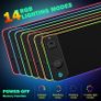 Wireless Charging RGB Gaming Mouse Pad 15W, LED Mouse Mat 800x350x4MM, 10 Light Modes Extra Large Mousepad Non-Slip Rubber Base Computer Keyboard Mat for Gaming (Black-Dual Magnetic) Image 4