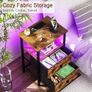 Night Stand Set 2, LED Nightstand with Charging Station Image 3