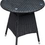 3-piece garden furniture set, lounge set, cream-colored cushions - made of PE rattan - table plus two chairs - practical to store, colour: black/cream Image 5