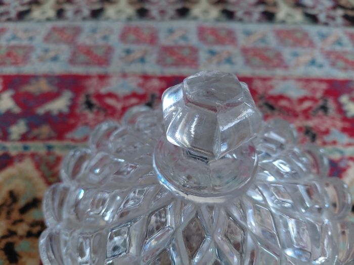 Antique French Baccarat glass bowl with lid