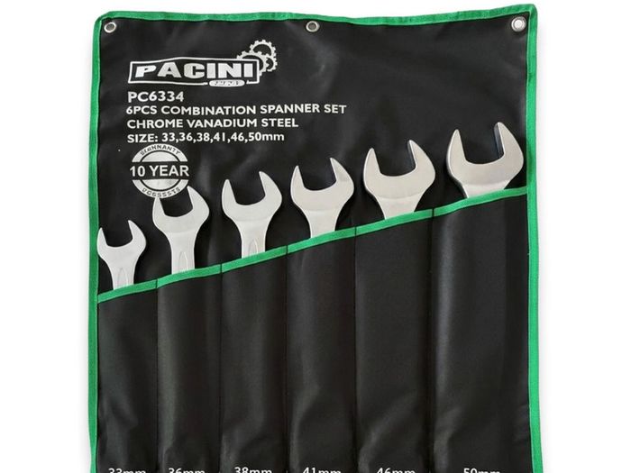 6PCS Combination Spanner/Wrench 33 - 50mm Set (Matt Finish)