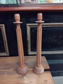 Large Wooden Candle Sticks