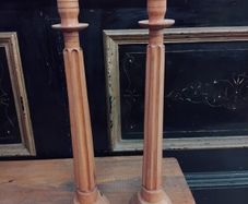 Large Wooden Candle Sticks