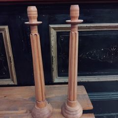 Large Wooden Candle Sticks