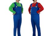 Super Mario Bros Brothers Costume Cosplay Fancy Dress Outfit Halloween Carnival Unisex Mens Women Adult Teens New with Hat and Mustache