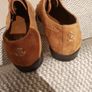 Free Post - Ralph Lauren Tan Leather - Suede Laced Shoes - Size 3: Image 2