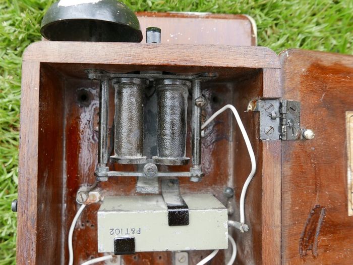 Antiques  Oak Telephone Box, Bell Set