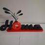 3D Printed "Home" Sign Home Decor with Vase Image 4