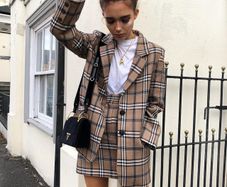 H&M burberry style skirt