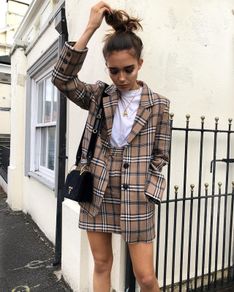 H&M burberry style skirt