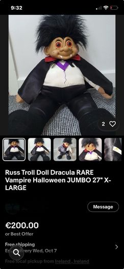 Russ Troll Doll Dracula RARE Vampire Halloween
