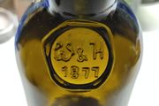 387 - Set of 3 1877 Williams and Humbert Dark Glass Embossed Letters Decorative Collectible Brandy 1970s Bottles
