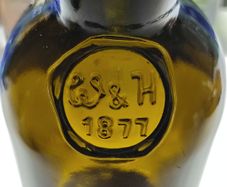 387 - Set of 3 1877 Williams and Humbert Dark Glass Embossed Letters Decorative Collectible Brandy 1970s Bottles