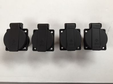 4 x Schuko European 16a Chassis Sockets to receive Plugs