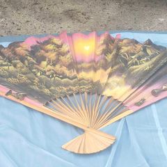 50" Hand Painted Japanese/Chinese Fan