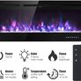 NEW SALE | Electric Fireplace Touch Screen Glass Panel Colorful Flame Insert Wall Mounted Heater Remote Control Image 8