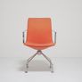 Orange Fabric and Chrome Swivel Office Chair Comet by Gunilla Allard for Lammhult, 1990s Image 3