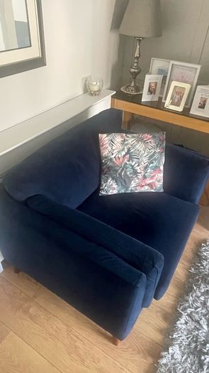 Blue Velvet Armchair