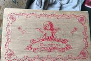wooden keepsake box with Cherub and french inscriptions