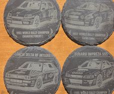 Legendary WRC Slate Coaster Set