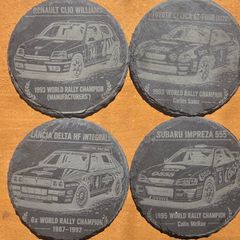 Legendary WRC Slate Coaster Set