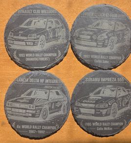 Legendary WRC Slate Coaster Set