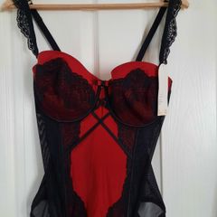 36D Red and Black Corset