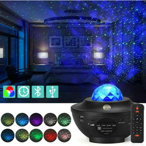 Star Projector Baby Kids Childrens Sleep Cot Aid LED Night Light Galaxy Ocean Wave Lamp Bluetooth Speaker Music w/ Remote