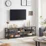 TV Cabinet, TV Table, Lowboard for TVs up to 60 inches, TV Cabinet with Shelves, Steel Frame, TV Shelf for Living Room, Bedroom, Greige-Black Image 2