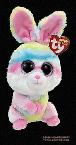 Retired Ty Beanie Boo Plush Soft Toy Lollipop the Rabbit 23cms and Gift Bag