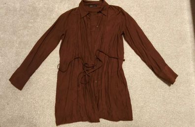 LC Waikiki Brown Long Sleeve Shirt Dress / Tunic