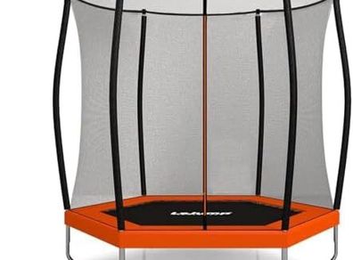 Trampoline 7.7FT 10FT/235cm 305cm Recreational Big Trampoline with Enclosure Net and Ladder, ASTM Approved Outdoor Bounce Jump for Kids