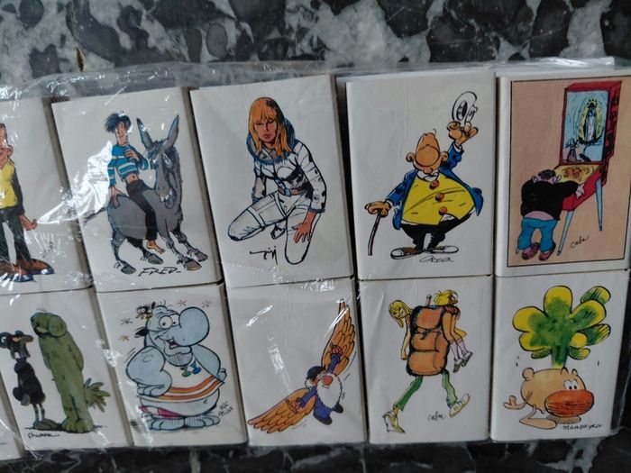 Vintage set of French matchboxes with all matches inside