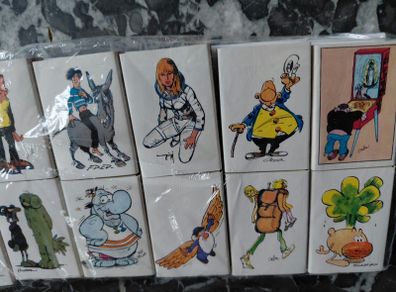 Vintage set of French matchboxes with all matches inside