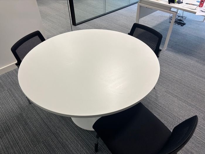 Round office table and 3 chairs
