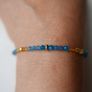 925 Sterling Silver Beaded bracelet with blue and orange stones Image 8